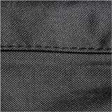 Close-up of the cover's black 600D polyester weave with a line of stitching across a seam