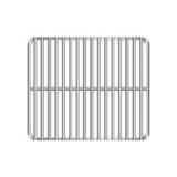 One stainless steel cooking grid for the Broil King 923610, flat on white, framed edge and centre brace