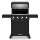 Crown 410 Shadow with the lid open, showing the cast iron grid and warming rack inside the black cookbox