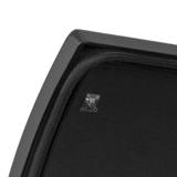 Corner of the Regal Pellet 400 double-wall lid showing the woven oven-grade gasket and a catch