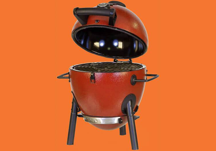 Char-Griller AKORN Jr. Kamado Charcoal Grill Open