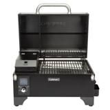 Cuisinart CPG-256 with the lid open, showing the main grate, the folding warming rack and the hopper at left