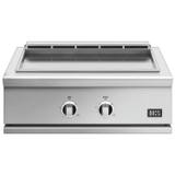 DCS 30-inch Series 9 stainless steel griddle head on, LEFT and RIGHT control dials on the front panel