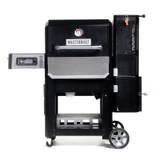 Masterbuilt Gravity Series 800 charcoal grill from the front, with its control panel at left and hopper tower at right