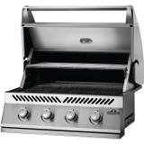 500 Series 32 head at an angle with the lid open, showing the warming rack, the grids and the four-knob control panel