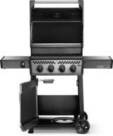 Freestyle 425 from the front with the lid raised, cabinet door open and the grease tray hanging under the cookbox