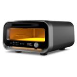 Ooni Volt 2 electric pizza oven in dark grey with the interior lit and display on